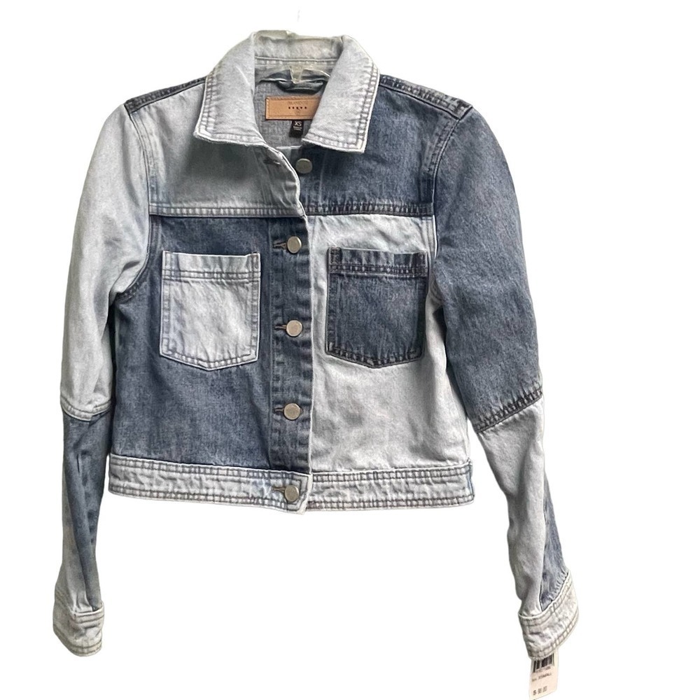 BlankNYC Patchwork Denim Jacket XS NWT Jean Cropped $98